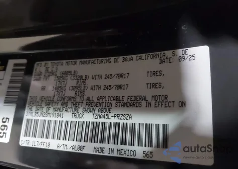 2025 Toyota Tacoma Sr5 z USA, uszkodzony, nr VIN 3TMLB5JN2SM191841